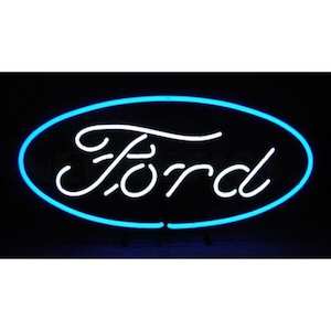 Ford Oval Neon Sign (on metal grid) - NEA-028