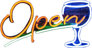 Open Wine Glass Neon Sign - NEBS-190