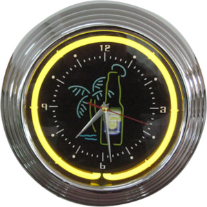 Corona Bottle & Palm Tree Neon Clock - NENC-22