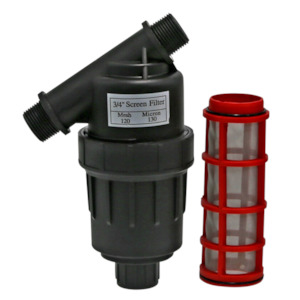 Inline Filter 130 Micron Angled T Type: 1" Inlet/Outlet with Screen