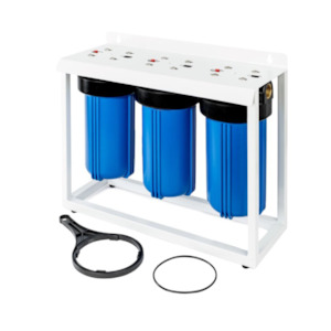 Water Filter Systems 1: Triple 10" Jumbo Filter System in Frame