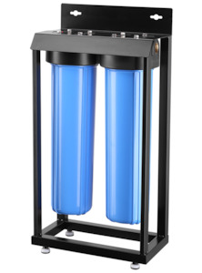 Water Filter Systems 1: Double Filter System Whole of House - 2x 20" Jumbo Filter Housings assembled in Frame