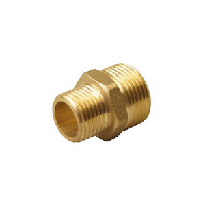 Brass Reducing Hex Nipple 20mm to 15mm