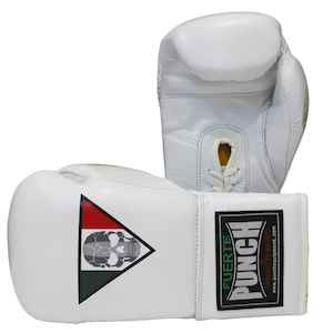 BOXING GLOVES - Mexican™ LUCKY 13 - LACE UP - WHITE