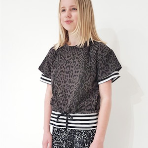 Boxy Crop Sweater – Leopard Print