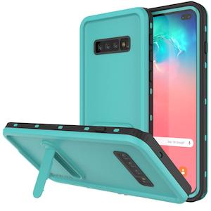 Galaxy S10+ Plus Waterproof Case, Punkcase [KickStud Series] Armor Cover [Teal]