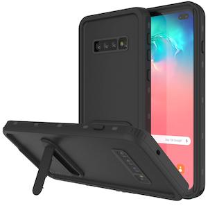 Galaxy S10+ Plus Waterproof Case, Punkcase [KickStud Series] Armor Cover [Black]