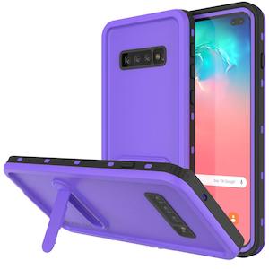 Galaxy S10+ Plus Waterproof Case, Punkcase [KickStud Series] Armor Cover [Purple]