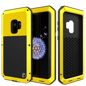 Galaxy S10e Metal Case, Heavy Duty Military Grade Rugged Armor Cover [Neon]