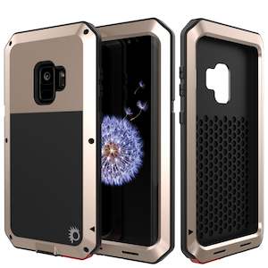 Galaxy S10e Metal Case, Heavy Duty Military Grade Rugged Armor Cover [Gold]