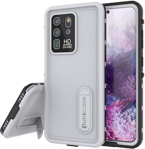 Galaxy S20 Ultra Waterproof Case, Punkcase [KickStud Series] Armor Cover [White]