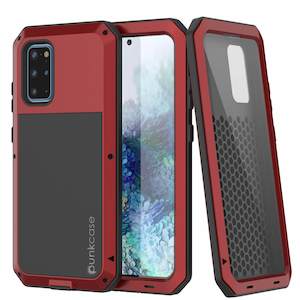 Galaxy s20+ Plus Metal Case, Heavy Duty Military Grade Rugged Armor Cover [Red]