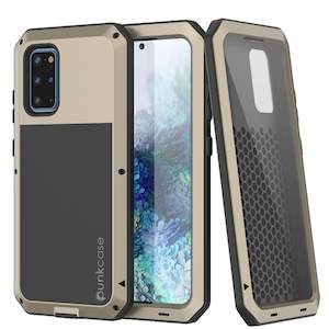 Galaxy s20+ Plus Metal Case, Heavy Duty Military Grade Rugged Armor Cover [Gold]