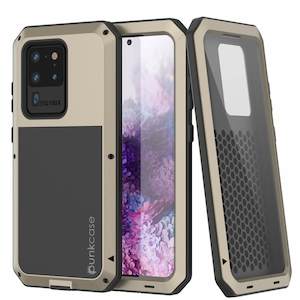 Galaxy S20 Ultra Metal Case, Heavy Duty Military Grade Rugged Armor Cover [Gold]