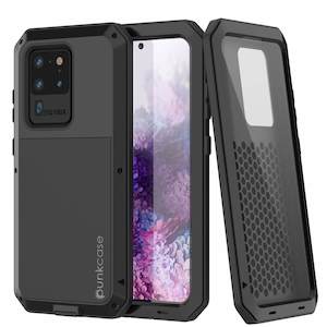 Galaxy S20 Ultra Metal Case, Heavy Duty Military Grade Rugged Armor Cover [Black]