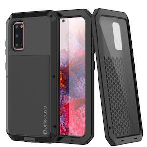 Galaxy s20 Metal Case, Heavy Duty Military Grade Rugged Armor Cover [Black]