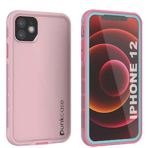 Punkcase iPhone 12 Waterproof Case [Aqua Series] Armor Cover [Pink]