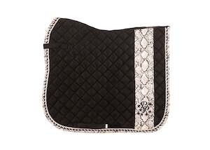 Black Snakeskin Suede Dressage Pad