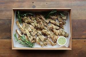 Lunch: Herby lemon roasted chicken thigh with dreamy herb dressing