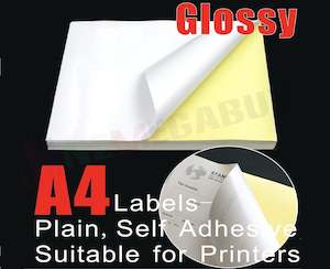 A4 Labels Sticker, White Glossy Self Adhesive Sticker Paper Label