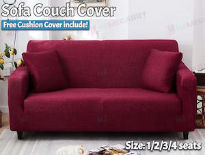 Stretch Sofa Cover Lounge Couch Removable Slipcover 1 Seater + 1 Cushion Cover M…