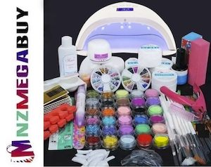 Nail ART Deluxe set *Acrylic Powder Kit + 80W UV Lamp *E1 -- Nail Combo-- 105 + …