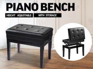 Piano Leather Stool - Height Adjustable