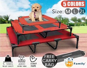 Heavy Duty Pet Dog Bed Trampoline Hammock Canvas * Red *3 Sizes