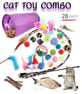 pet Toys 28pc Cat Toy Channel Tease Cat Stick Supplies Value Combination