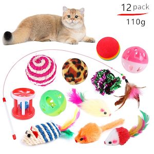 Homewares: pet Toys 12pc Cat Toy Channel Tease Cat Stick Supplies Value Combination