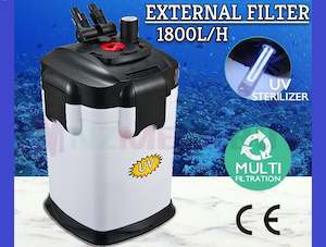 Aquarium External Canister Fish Tank Water Filter 1800 LPH with UV Sterilizer