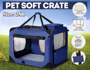 Homewares: Collapsible Soft Dog Crate cage Travel *Navy Blue* 6 Sizes