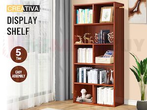 Bookcase Display Shelf Storage Cabinet Stand Home Office Bookshelf  * Rimu