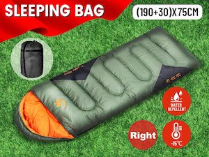 Outdoor Winter Camping Envelope Sleeping Bag Single  -15°C * Green