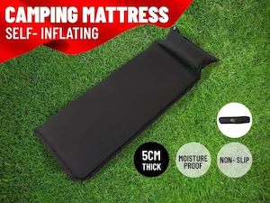 Self Inflating Single Sleeping Mattress Mats Pad Air Bed Camping Hiking* Black