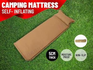 Self Inflating Single Sleeping Mattress Mats Pad Air Bed Camping Hiking* Beige