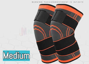 Homewares: 1 pair Knee Brace Elastic Sleeve Support (Orange) 3 Sizes