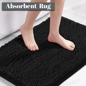 Homewares: Bathroom rug water absorbent * Black