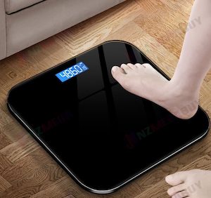 180kg Digital Fitness Weight Bathroom Gym Body Glass LCD Electronic Scale*Black