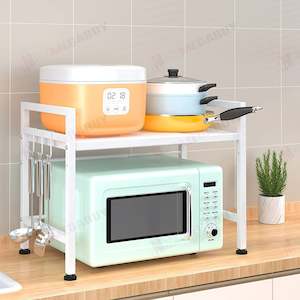 Homewares: Microwave Shelf Holder  Adjustable Heavy Duty White