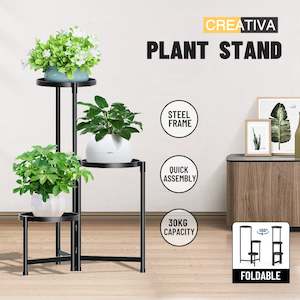 Plant Stand Garden Planter Metal Flower Pot Rack Corner Shelving Indoor Outdoor