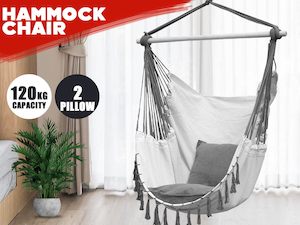 Hammock Chair Hanging Swing Pillow *White+Grey