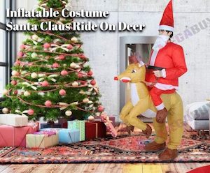 Homewares: Santa Claus Ride On Deer Inflatable Costume for Christmas