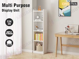 Bookcase Display Shelf Storage Cabinet Stand Home Office Bookshelf  * White