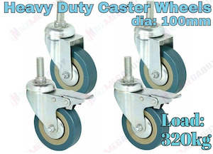 Swivel Castor Caster 100mm Transport Rolling Wheel Set