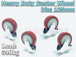 Swivel Castor Caster 125mm Transport Rolling Wheel Set