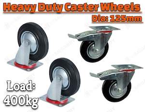 Swivel Castor Caster 125mm Transport Rolling Wheel Set