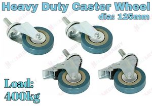 Swivel Castor Caster 125mm Transport Rolling Wheel Set