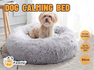 Homewares: Dog Calming bed Washable 4 sizes  Light Grey