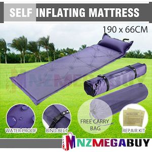 Homewares: Self Inflating Camping Mattress with Pillow Blue